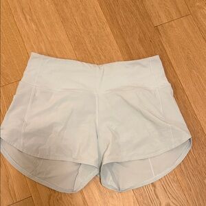 Lululemon speed up shorts high rise 4” light blue